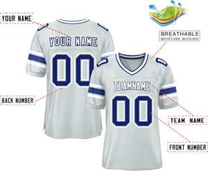 Malla de poliéster transpirable Ropa deportiva de fútbol americano Manga de secado rápido Rayas OEM Logotipo del equipo personalizable Números Tallas grandes - Product Image 2