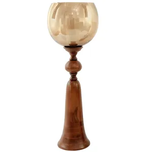 Le bougeoir en bois de luxe ajoute une touche sophistiquée, rustique, confortable et élégante aux espaces de salon et de salle à manger - Product Image 2