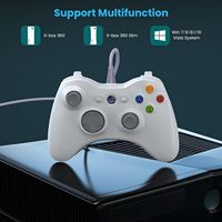 Controlador con cable para PC, controlador de juego para Xbox 360 con Turbo de doble vibración para Xbox 360/360 Slim (blanco)