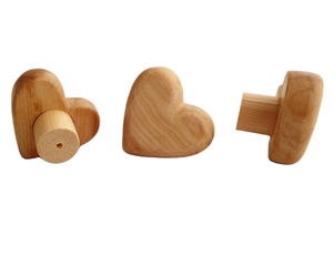 Heart Shape Wooden <b>Knob</b> Pull Cabinet Drawer for Home Dresser <b>Door</b> Cabinet Furniture <b>Decorative</b> Kitchen Wardrobe Handle <b>Knobs</b> - Product Image 1