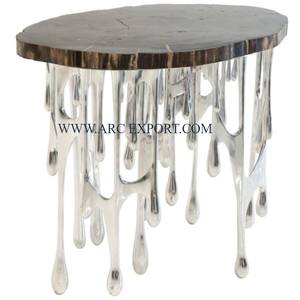 Table console en métal argenté Ware Merveilleux design Living Rom fait à la main Grande taille en métal Cafe Resorts Table console décorative - Product Image 5