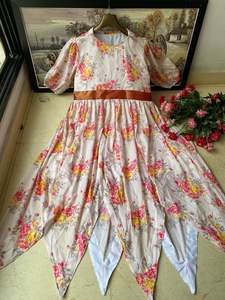 Alta calidad mujeres moda señoras Super suave estampado Floral elegante acampanado naranja diseño Floral vestido de verano a precio de fábrica - Product Image 2