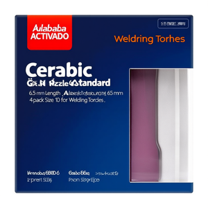 Boquilla de Gas Cerámica Estándar de 6.5 mm de Longitud, 63 mm de Tamaño de Inserción, Paquete de 4, Tamaño 10 para Sopletes de Soldadura - Product Image 3