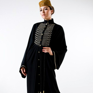 Mujeres islámicas Abaya con estilo de botón y bordado de nuevo diseño - Product Image 1