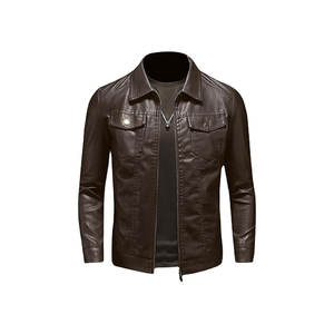 Veste en cuir pour hommes, col décontracté, mode américaine, haute qualité - Product Image 1