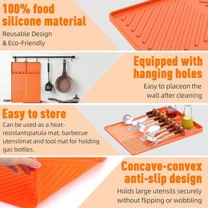 Silicone Grill Mat Compatible with Blackstone, <b>BBQ</b> Griddle <b>Tools</b> Mat with Drip Pad, Spatula Mat for Outdoor Kitchen Counter - Product Image 5