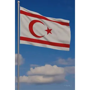 Bandera Personalizada de 3x5 pies para Exteriores de Chipre del Norte, Impresión Digital en Poliéster y Asta de Aluminio - Product Image 3