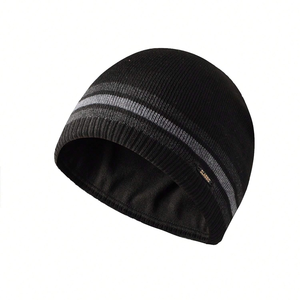 Gorro de invierno tejido en Jacquard con logotipo personalizado y puños de punto cálidos accesorios de invierno - Product Image 1