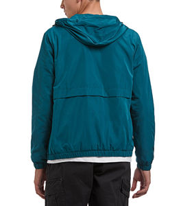 Chaqueta cortavientos con capucha para hombre invierno mejor calidad impermeable nailon poliéster características de alta visibilidad cuello alto logotipo frontal - Product Image 2