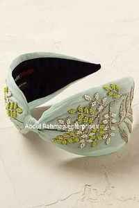 Diadema blanca bordada para mujer Diadema de perlas Diadema de lujo - Product Image 5