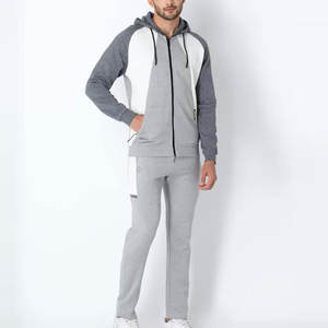 Survêtement de sport à fermeture éclair complète pour hommes avec poignets élastiques en tissu respirant et cordon de serrage à la taille pour un entraînement actif - Product Image 1