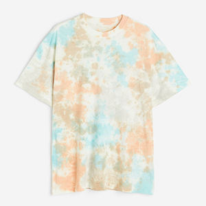 2024 Tie Dye Sublimated Street Wear Camiseta de gran tamaño con hombros caídos Camiseta personalizada de alta calidad Impresión de peso pesado para hombres - Product Image 5