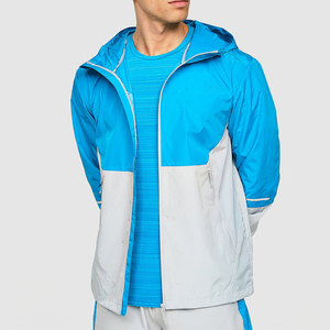Ensemble de survêtement de sport d'extérieur respirant imperméable de haute qualité ODM, col montant, fermeture éclair, léger, coupe-vent - Product Image 4