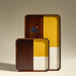MEILLEURE VENTE Plateau de service en bois laqué fait à la main Nouveaux plateaux de service de couleur pour la vaisselle de restaurant alimentaire du Vietnam - Product Image 6