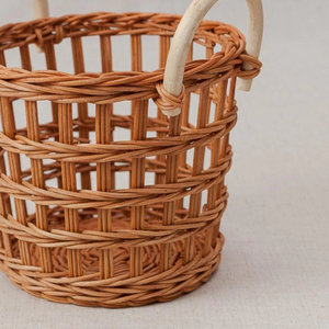 Eco-Friendly Rattan Snack & Fruit <b>Basket</b> - Handmade Rustic <b>Display</b> <b>Basket</b> with Handle, Made in Vietnam Round Rattan <b>Display</b> Tray - Product Image 4