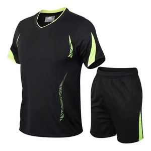 Ropa deportiva de marca para hombre, traje para gimnasio, Fitness, entrenamiento de fútbol, correr, deportes, pantalones cortos estampados, Jersey, conjunto para correr - Product Image 3