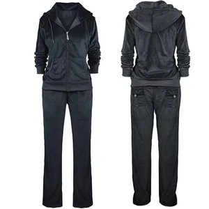 High Quality Premium Custom <b>Women</b> Velour <b>Jogger</b> Sets Zipper Tracksuit 2 Piece Set Unisex Cargo Pants <b>Velvet</b> Tracksuit For Men - Product Image 4
