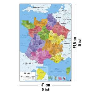 2017 France Map <b>Poster</b> Modern Design Style Black Frame for Wall Use Made of Paper - Product Image 4