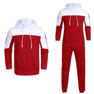 Chándales de invierno hechos a medida OEM de Color de contraste para hombre, ropa deportiva, ropa deportiva estampada, jersey de lana de algodón, pantalones con capucha - Product Image 6