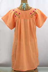 Ropa Exclusiva para Mujer 2022, Vestido Mexicano hasta la Rodilla con Bordado a Mano y Mangas Cortas - Product Image 3