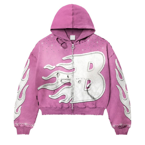 Diseño de moda Sun Faded Printing Hooded & Sweat Pant Suit Cómodo Fleece Fabric Winter Warm Distressed transpirable Chándales - Product Image 2