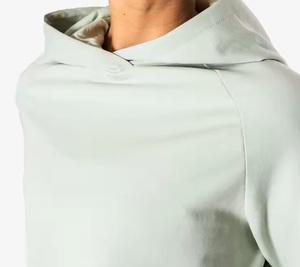 Nueva promoción de alto precio personalizado sostenible de gran tamaño Top Fleece Crop Hoodie Oversized Top Fleece Hoodie - Product Image 6