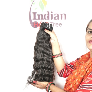 Pas cher 100% Couleur Naturelle Noir Bundle Kinky Silky wave Deep Wave Remy Extensions de Cheveux Humains Indiens pour Femmes - Product Image 3