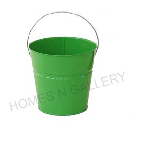 Latest Home Decoration <b>Small</b> Galvanized Tin Pink Flower Bucket Planters <b>Pots</b> With Customized Shiny Finishing At Wholesale Price - Product Image 2