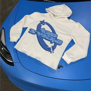 Venta al por mayor Crop Cut Edge Hoodies personalizado 3D puff impresión logo oversized recortada Raw Hem HOODIE para hombres mejor calidad Puff Print Hoodi - Product Image 5