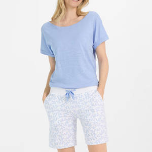 Ensemble t-shirt et short à manches courtes pour la vente en ligne 100% coton Ensemble t-shirt et short coupe ajustée pour femme - Product Image 1