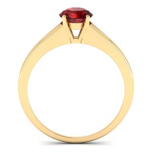 Bague en grenat rond sur mesure REYES de 0,84 carat en or massif 14 carats, certifiée IGI, bagues de fiançailles en diamant pour femmes, bijoux fins - Product Image 4