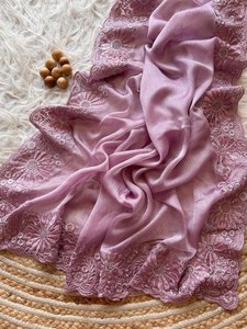 Sari de Moda con Bordado a Mano de Estilo Sencillo y Elegante, Tela de Seda Georgette con Borde de Corte Decorativo y Blusa Combinada para Fiestas - Product Image 2