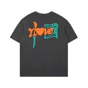 Camiseta de punto de espuma 3D de gran tamaño unisex, camiseta personalizada con estampado de logotipo, impresión Digital de larga duración, estilo Hip Hop para hombres - Product Image 3