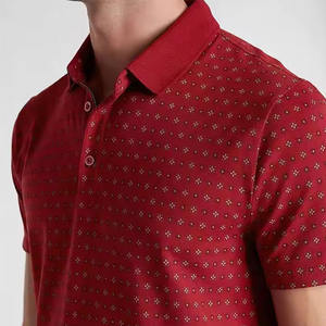 เสื้อโปโลแขนสั้นคอปกแดงสำหรับผู้ชายเสื้อโปโลแฟชั่นออกแบบได้ตามต้องการ - Product Image 3
