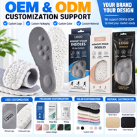 Semelles intérieures en mousse à mémoire de forme 4D Melenlt, soutien de la voûte plantaire en forme de U, coussinets doux absorbant les chocs, semelles intérieures pour le sport et l'usage quotidien