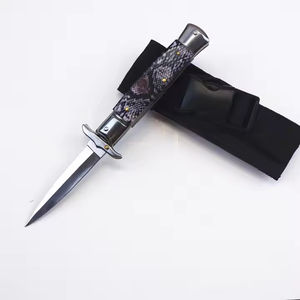 Couteau de survie utilitaire de camping en plein air à pointe tombante en acier Damas super tranchant personnalisable fait à la main, design serpent, garantie 1 an - Product Image 3