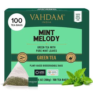 ชาเขียวมิ้นท์ VAHDAM แบบซอง (100 ซอง) ชาใบแท้ 100% - Product Image 1