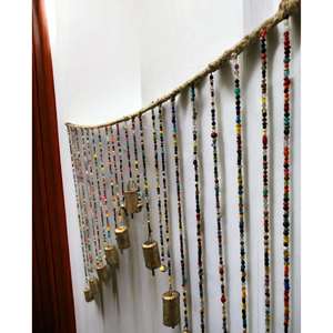 Handmade Bohemian Style <b>Beaded</b> Doorway Curtain Multicolour Glass Beads 44 X 27 Inch for Home Dcor Multicolour <b>Door</b> Valance - Product Image 5