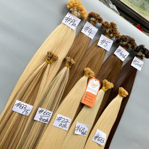 Venta al por mayor Super doble dibujado extensiones de cabello de queratina Color personalizado estilo superior recto ondulado larga vida útil vietnamita humano - Product Image 6