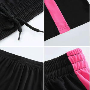 ชุดฟุตบอลแขนสั้นแถบด้านข้างสีชมพูชุดทีมฟุตบอลระบายอากาศได้ - Product Image 5