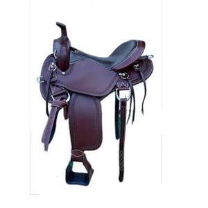 Silla de Montar Western para Caballo, Cuero Genuino de Vaca, Resistente, para Barril, 100% Calidad Premium, Tamaño del Asiento Disponible de 10 a 16 Pulgadas - Product Image 1