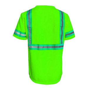 Camiseta DE SEGURIDAD reflectante de alta visibilidad personalizada 100% poliéster camiseta de tráfico de seguridad reflectante de alta calidad personalizada - Product Image 5
