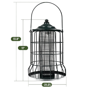 बाहरी सर्दियों के उपयोग के लिए गिलहरी-प्रूफ धातु पक्षी फीडर पर्यावरण के अनुकूल दीवार-माउंटेड डिजाइन पक्षियों के लिए बीज रखती है - Product Image 6