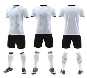 Ensemble de maillots de football pour entraînement et match, 100% polyester, séchage rapide, col en V, manches courtes, taille élastique, tissu durable, finition lisse - Product Image 6
