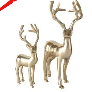 Sculpture décorative longue et de petite taille finie d'or d'aspect simple pour le salon et le bureau - Product Image 1