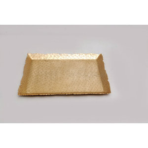 2025 bandeja de servicio chapada en oro ecológica bandeja de hoja de artesanía para el hogar restaurante utensilios de cocina bebidas aperitivos servir - Product Image 3