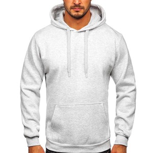Sudadera con capucha informal para hombre y mujer, con diseño de canguro, color gris claro - Product Image 3