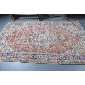 Grand tapis vintage, tapis turc 5,2x8,2 pieds, tapis en laine rouge - Product Image 3