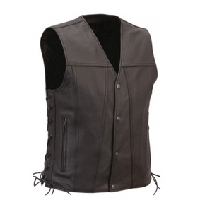 Chaleco de cuero de moto para hombre de Venta caliente hecho a medida con bajo precio Chaleco de cuero transpirable con estilo premium para hombre ropa de seguridad - Product Image 4