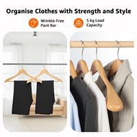 Cintres de Luxe Écologiques en Bois Massif pour Costumes, Chemises et Manteaux – Durables et Antidérapants pour Magasins de Vêtements